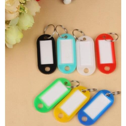 20pcs Color plastic key ring buckle classification card label card key card tag number card keychain