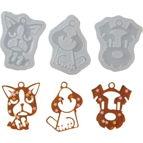 Dog Animal Silicone Mold Resin Craft DIY Mould Tools for Jewelry Pendant Necklace Making Decorating