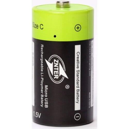 New hot sale ZNTER 1pcs/lot 1.5V 3000mAh rechargeable battery C size USB lithium polymer battery