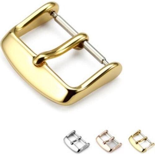 Metal Watch Band Buckle 12 14 16 18 20 22mm Men Watchband Strap Silver Black Stainless Steel Clasp Accessories