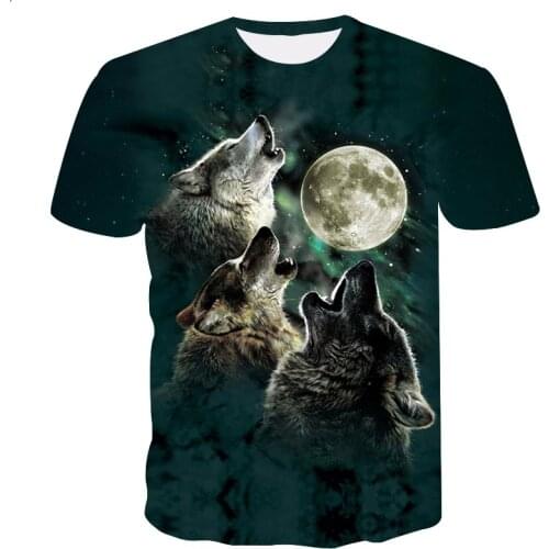 Ummer New O-neck style Short Sleeve T-shirt 2019 Fashion Men Casual Tops tee Men fashion Wolf series 3D Print T-shirt