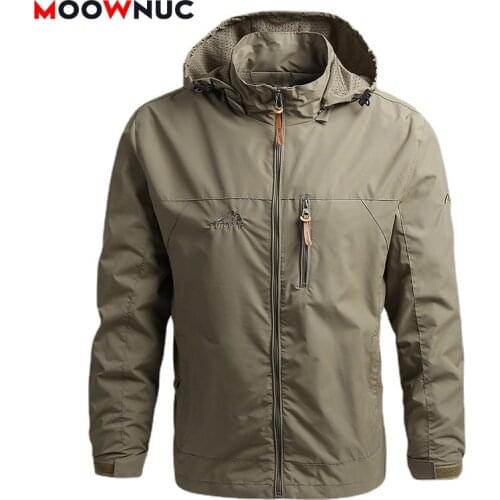 Casual Windbreaker New Fashion Coat Jacket for Men 2021 Autumn Sprng Solid Brand Outdoors Mens Clothes Male Outerwear MOOWNUC