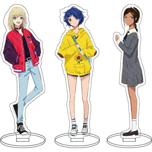 New WONDER EGG PRIORITY Acrylic Stand Model Plate Keychain Ai Ohto Rika Kawai Momoe Sawaki Neiru Aonuma Anime Figures Desk Decor