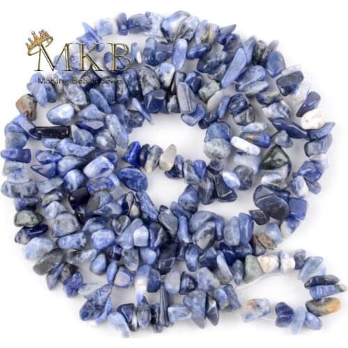 Wholesale Natural Stone Chip Beads Blue Sodalite Gravel Beads For Jewelry Making 3-5mm 5-8mm 8-12mm Irregular Beads Diy Bracelet