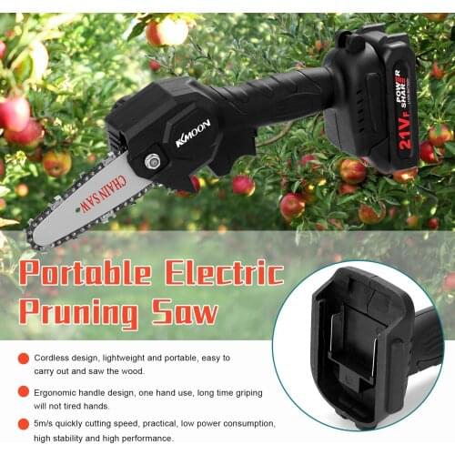 Portable Electric Chainsaw Pruning Saw Mini Brush Motor Wood Spliting Chainsaw One-handed Woodworking Tool for Garden Orchard