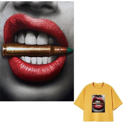 Bullet Girl Iron On Patch Diy Hoodie Tops Heat Press Transfer Paper Hot Tear Iron-On Transfer Washable Over Powder Sticker