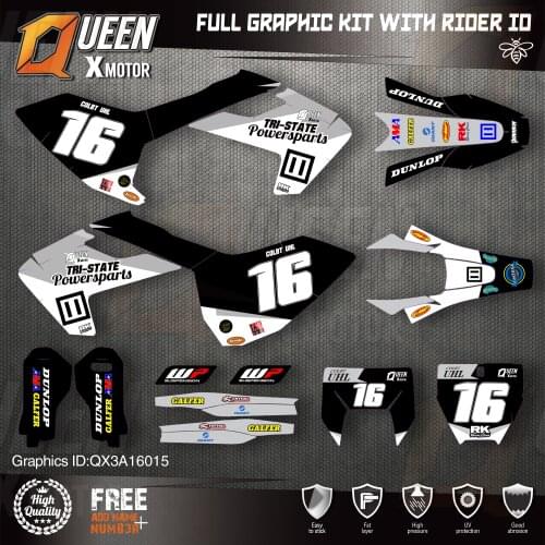 QUEEN X MOTOR Custom Team Graphics Decals Stickers Kit For Husqvarna Decal 2016-18 TC FC TX FX FS 17-19 TE FE 125-450CC 015