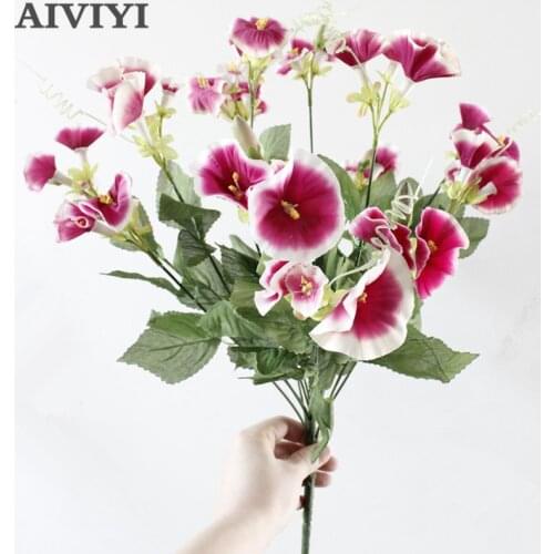 Silk morning glory flower 14 branches artificial flower bouquet DIY wedding decoration for home party hotel graden table decor
