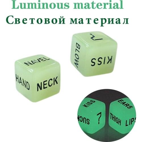 2pcs Luminous mater Funny Glow In Dark Love Dice Toys Adult Couple Lovers Games Aid Sex Party Toy For Boyfriend Girlfriend
