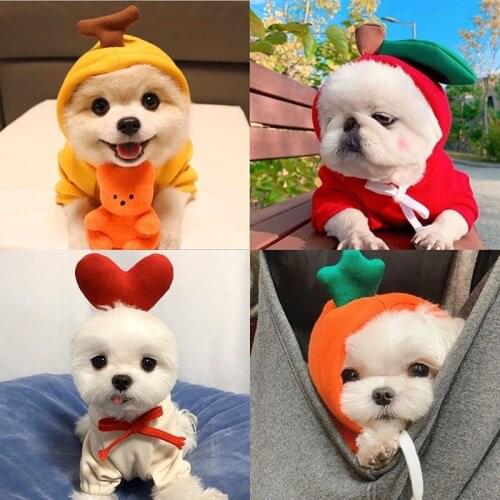 Warm Dog Hoodies Cute Cat Coat Fleece Dogs Jacket Sweatshirt Christmas Dog Costume Outdoor Chihuahua Pug Winter Ropa Para Perro