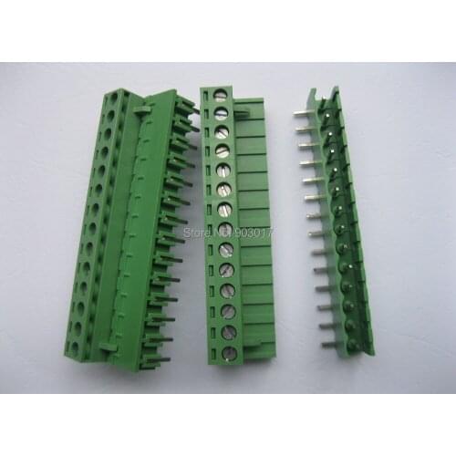 Angle 14 way/pin 5.08mm Screw Terminal Block Connector Pluggable Type Green 6 Pcs Per Lot HOT Sale