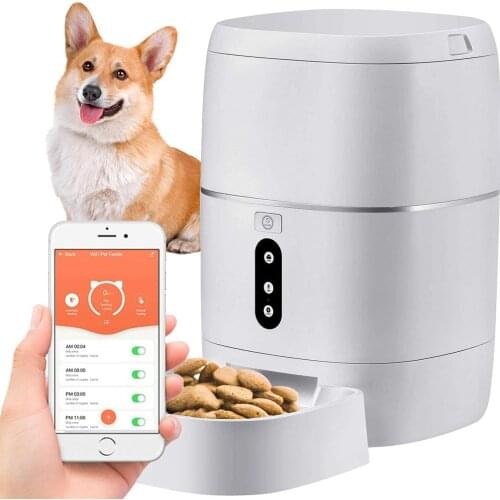 Smart pet dog cat food feeder App controlled automatic 6L capacity pets food feeder wifi and video food dispenser