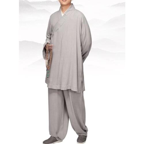 UNISEX Summer&Spring green/gray/blue Buddhist monk lohan arhat clothing zen lay uniforms shaolin kung fu martial arts suits
