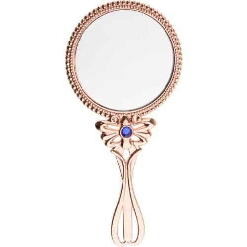 Vintage Style Handheld Mirror Makeup Beauty Makeup Hand Cosmetic Ladies Mirror for Travel Makeup Tool