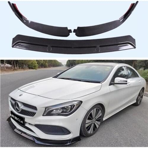 High Quality ABS PAINT FRONT BUMPER SPOILER LIP SPLITTERS WIND KNFE COVER For Mercedes-Benz CLA CLASS W117 2016-2019