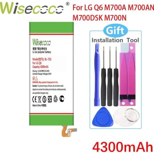 Wisecoco BL-T33 4100mAh New Battery For LG Q6 M700A M700AN M700DSK M700N High Quality battery + Tracking Number