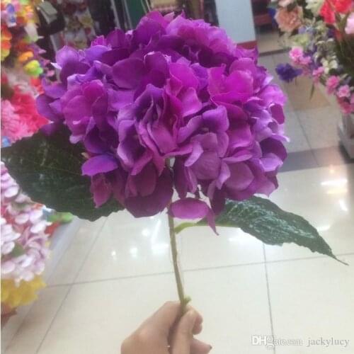 Artificial Purple Hydrangea Flower Garland 80cm/31.5" Single Branch Bouquet for Wedding Table Runner Decorative Flowers