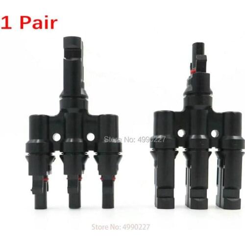 3 branch T type parallel Electrical Solar connector 30A 1000V for Photovoltaic Solar Panel Cable