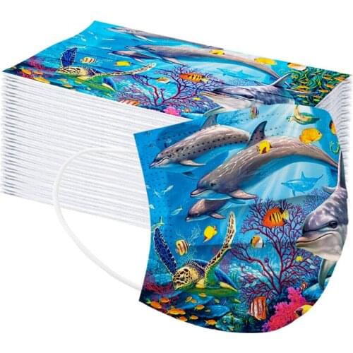 10pc Animal Face Mask Child Masks Disposable Masques 3ply Ear Loop Non-woven Meltblown Mascherine Mascarillas Halloween Cosplay