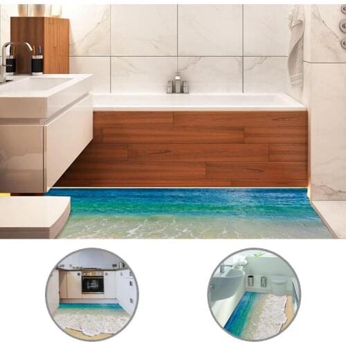 Self-Adhesive 2Pcs Great 3D Starfish Beach Floor Wall Sticker PVC Window Stickers Creative for Home