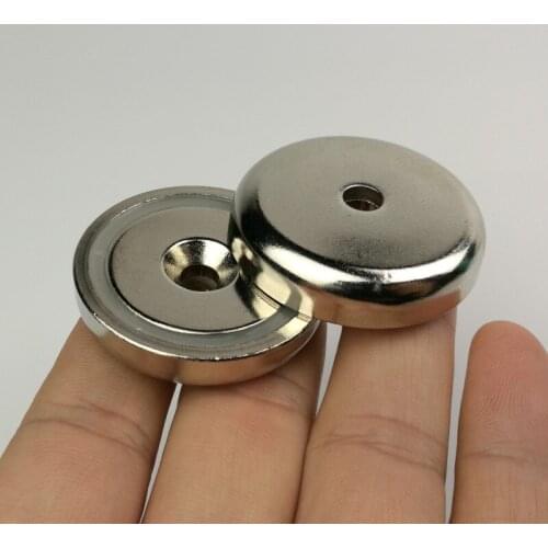 2pcs D42*9mm Super Powerful Neodymium Magnet Pot with Countersunk Hole M6 Led Lighting Camera Heavy Duty Magnetic Mounting Bases