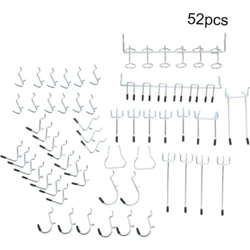 52PCS Metal Hooks Pegboard Pegboard Hooks Pegboard Hangers for Work Shop Storage Hanging Tool Garage