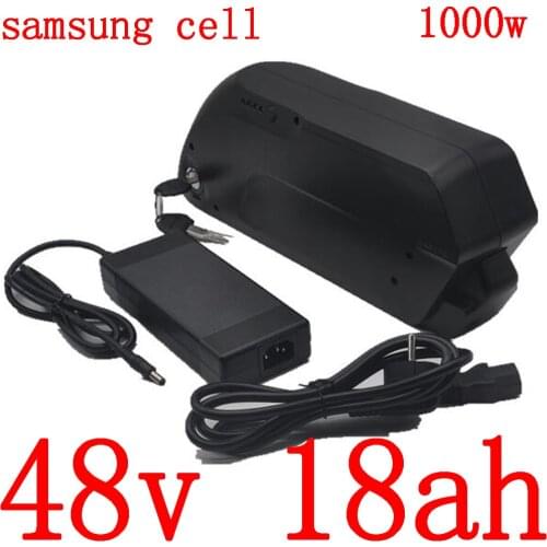 48V 500W 750W 1000W battery pack 48v 18ah electric bike battery 48V 18AH lithium battery use samsung cell with 54.6V 2A charger
