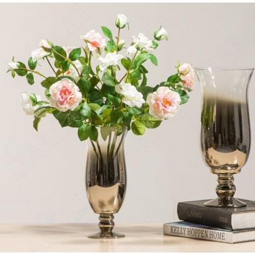 American Glass Vase Creativity Gradient Living Room Wine Cabinet Tall Feet Flower Vase Restaurant Desktop Flower Arrangement