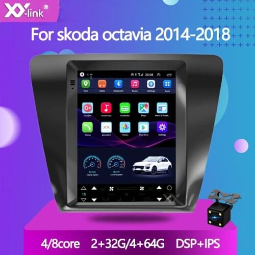 9.7 inch tesla style screen Car Multimedia DVD Player GPS Navigation system Android 10.0 For skoda octavia 2014-2018 Radio audio