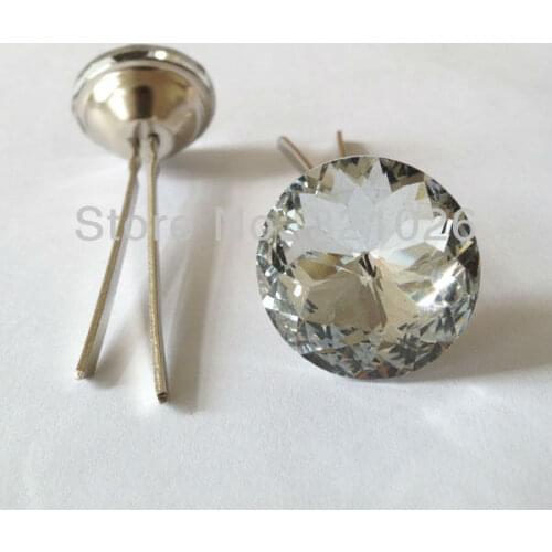 Free shipping 50PCS/LOT 25MM Redbud Crystal Glass Forks / Decoration Tacks / Upholstery Tacks / Glass Buttons / DIY Accessory