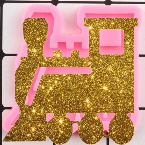 Shiny Glossy Locomotive Silicone Mold Car Epoxy Resin Craft Keychian Moulds Pendant Polymer Clay Mould Handmade Charms Molds