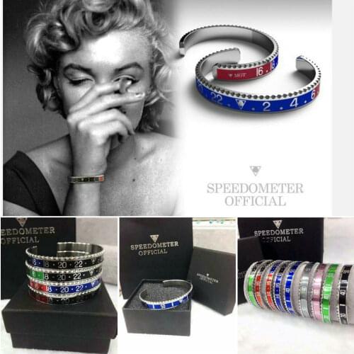 2021 Dial Steel Speedometer Bracelets & Bangles bracciale uomo Stainless Steel Bangles Cuff Bangle Bezel Pulseiras Bijoux