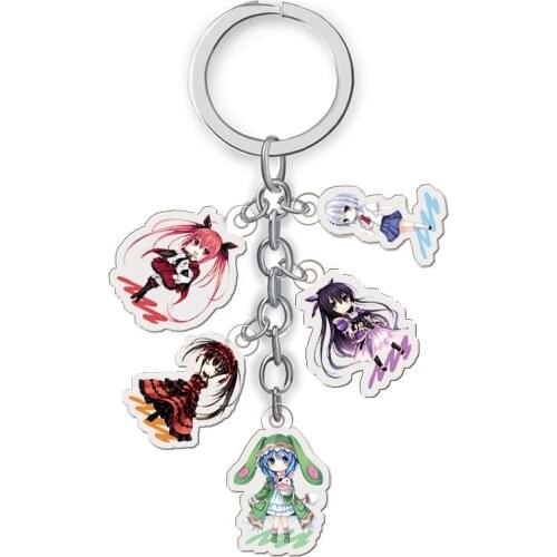 Anime Date A Live Yoshino Acrylic Keychain Cartoon Figure Cosplay Yatogami Tohka Pendant Key Ring