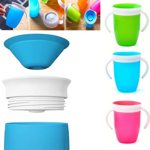 360 Degrees Can Be Rotated Baby Learning Drinking Cup with Double Handle Flip Lid Leakproof Infants Water Cups Bottle BPA Free