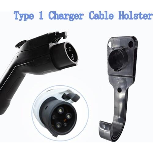 Cord Holder EV Charger Nozzle-Holster Dock and J-Hook Combination for Type1 J1772 Connector Plug
