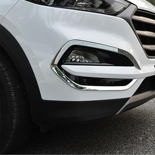 For Hyundai Tucson 2016 2017 SUV Chrome Front Fog Light Lamp Surround Cover Trim