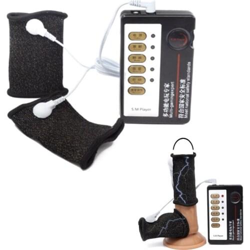 Teaser Electric Shock Penis Sleeve For Male Cock Ring Electro Massager Intimate Goods E-stim Member Rings Electrical Sex Toys