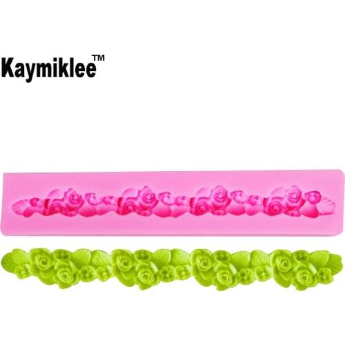 Kaymiklee M709 1PCS 3D Long Rose leaf Silicone Resin Mold Clay Molds Gumpaste Candy Chocolate Moulds DIY Craft Wedding Tools