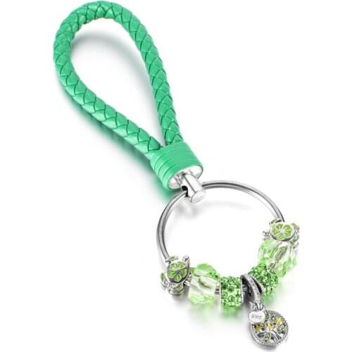 KEORMA Original Design Fashion Natural Tree of Life Pendant Green Charms Beads Women Men Car & House Key Chain for Fine Present