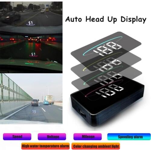 L2 OBDII HUD OBD II 2 Car Head Up Display Interface Plug & Play Vehicle Speed KM/h MPH Over Speed Warning Water Temperature