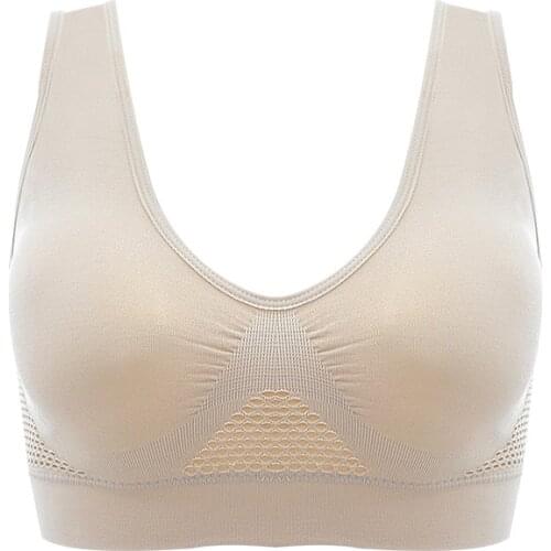 Fashion Women Fitness Wireless Breathable Top Hollow Mesh Push Up Bra Anti-Seismic Plus Size Underwear Lingerie Modis Bralette