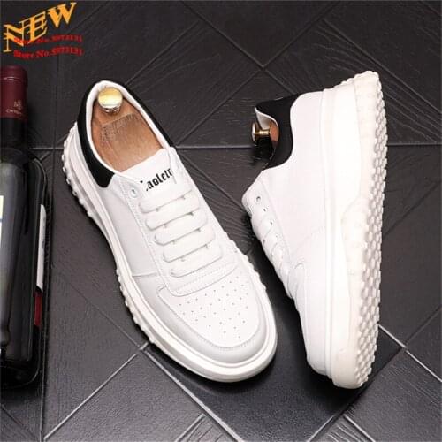 Spring New White Leather Men Casual Shoes Hip Hop Flat Board Shoes Tennis Zapatillas Hombre