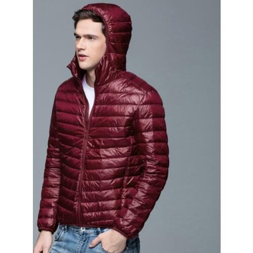 Mens All-Season Ultra Lightweight Packable Down Jacket Water and Wind-Resistant Breathable Coat Big Size Men Hoodies Jackets