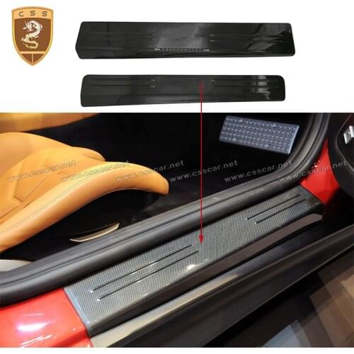 Carbon Fiber Sill Plates Kick Plates For Ferrari F12 Berlinetta 13-14 Auto Accessories