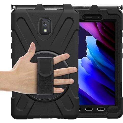 Silicone Case with Hand Strap and Bracket for Samsung Galaxy Tab Active 3 2020 T570 T577 T575 Shockproof Cover