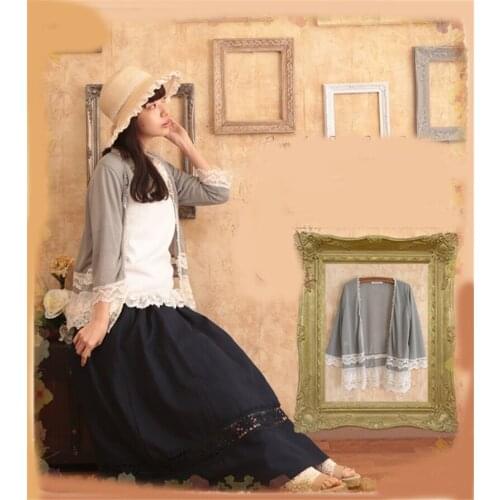 1pcs Japanese Girls Lolita Loose Cotton Vintage Sweet Sunscreen Shirt Cool Summer Coat Cosplay Costume for Women Girl Gift