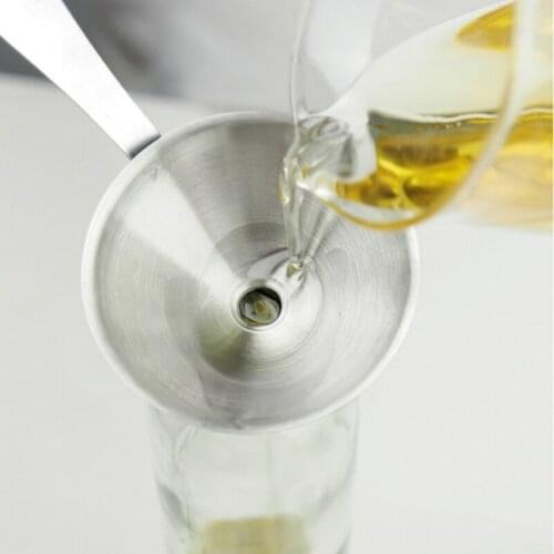 Kitchen Oil Liquid Funnel With Long Handle Canning Funnel Seperatory Oil Tool Kitchen Stainless Steel Funnel Cooking Tools