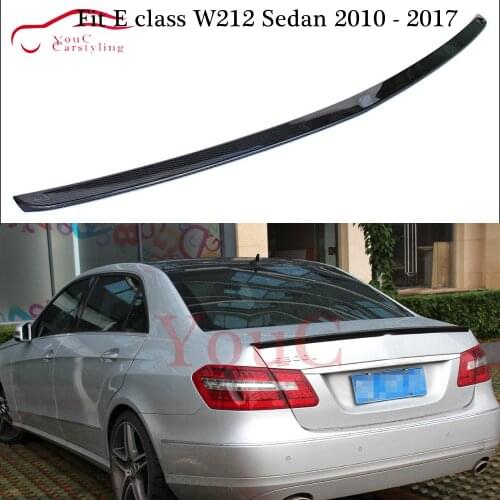 W212 AMG Style carbon Fiber Rear Spoiler Trunk Boot Lip Splitter for Mercedes E class W212 4-door Saloon 2010 - 2016 E200 E300