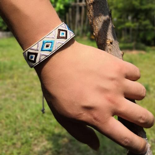 Friendship Weave Wrap Geometric Pattern Charm Bracelet Women Fashion Boho Handmade Chic Girl Yoga Pulseras Femme Dropshipping