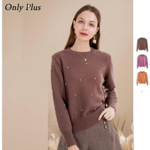 High Quality Women Diamons Sweater Female Beading Warm Thick Winter Knitted O-Neck Loose Retro Soft Oversized Pullover Sweater
